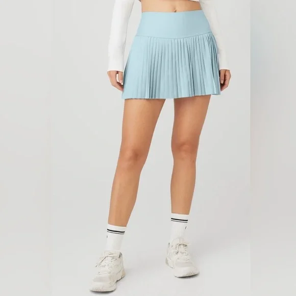 Alo Yoga Grand Slam Tennis Skirt in Baby Blue - Size L - Picture 1 of 6